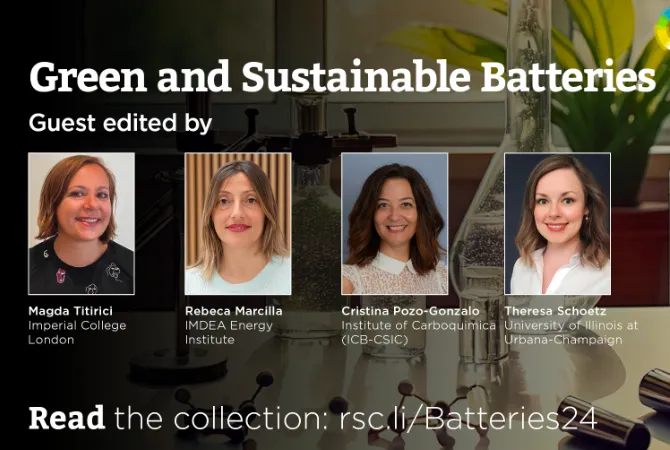 "Green and Sustainable Batteries" is Focus of Latest Research Collection in RSC Green Chemistry Journal